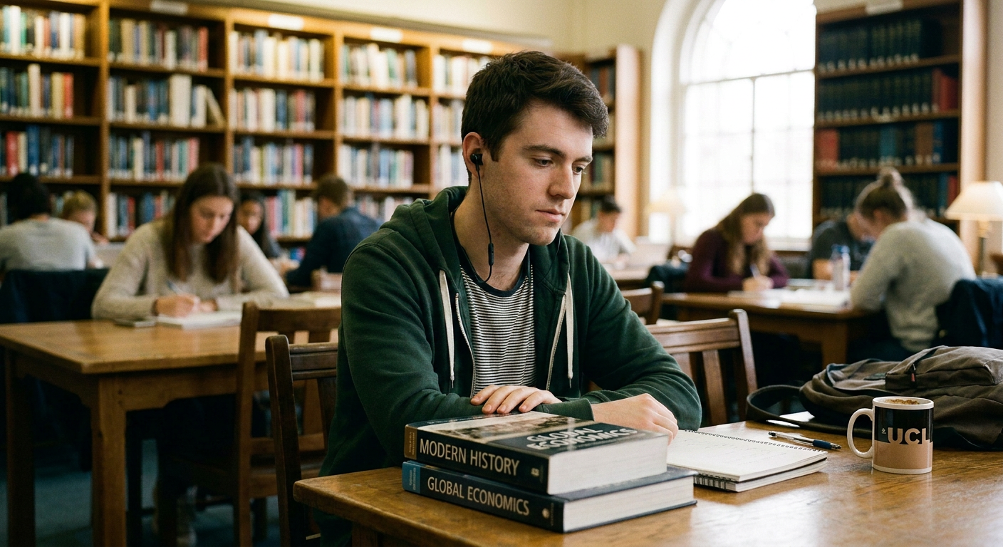 Student in quiet reflection during consolidation