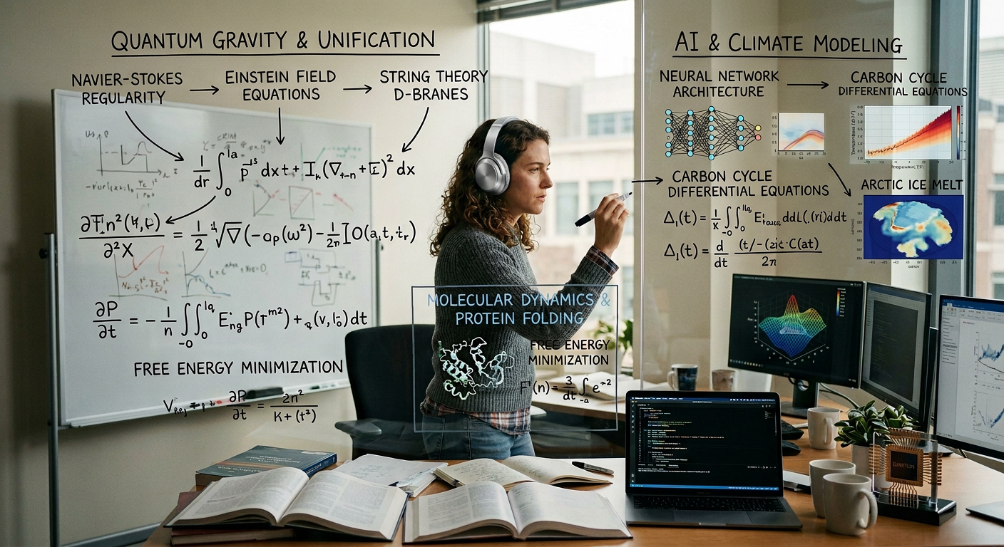 Focused scientist solving complex problems